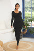 round-neck-long-sleeve-maxi-wrap-dress Sophia's Trends - Sophia's Style-Black-S